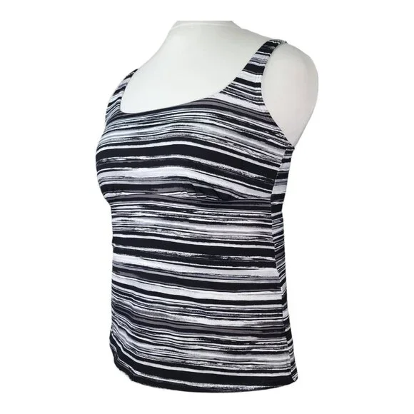 Lands End Tankini Swim Top Size 16 Square Neck Underwire Bra Swimsuit New - Picture 4 of 10